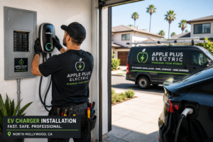 EV Charger Installation in North Hollywood: What Homeowners Need to Know Before Installing an Electric Vehicle Charger 3 apple-lus-electric-ev-charging-installation